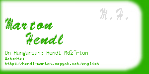 marton hendl business card